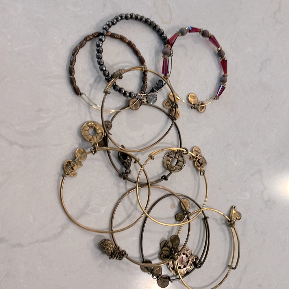 Lot of 9 Alex and Ani Bracelets
